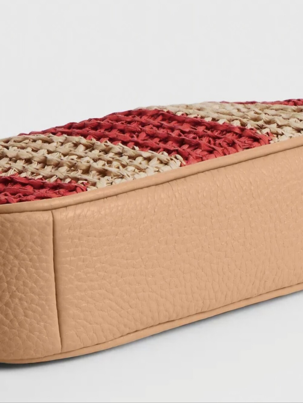 NWT Coach Nolita 19 Sm. Grab Clutch Raffia & Leather Red & Tan - Picture 6 of 12